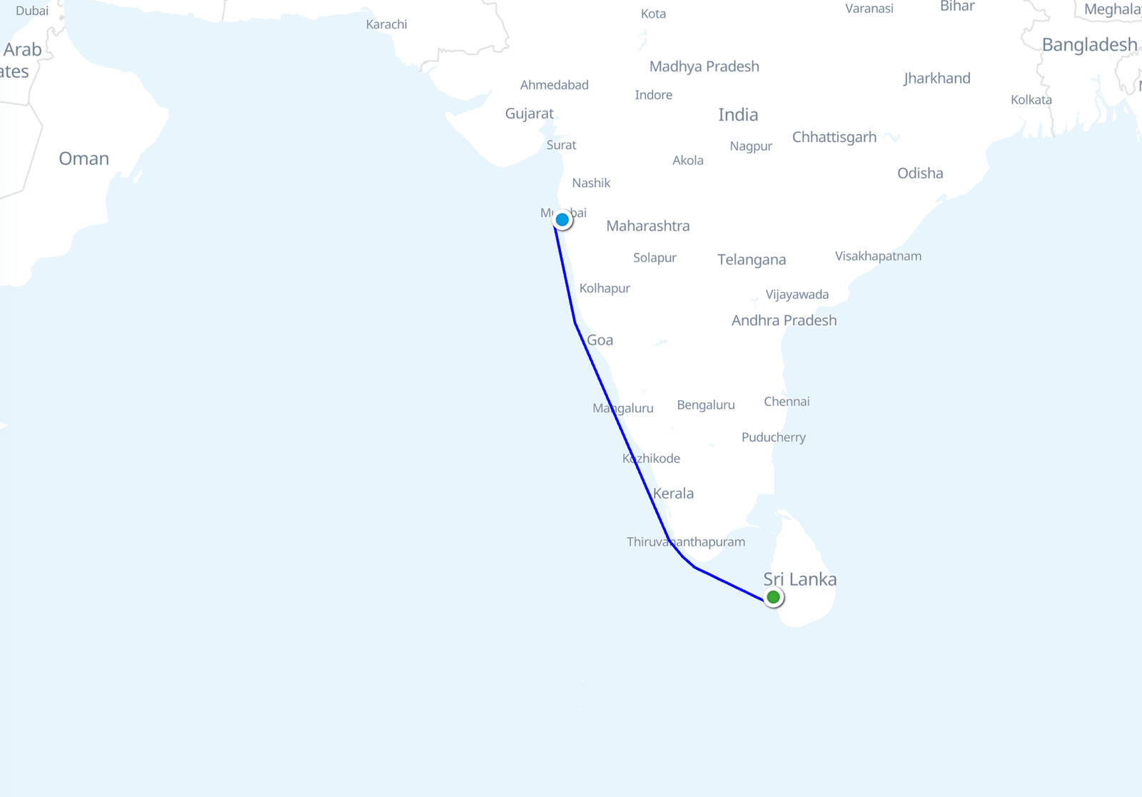 Mumbai to Colombo