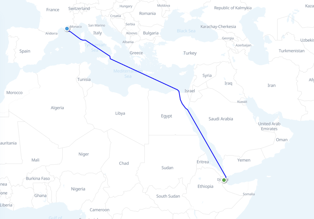 Marseille → Djibouti